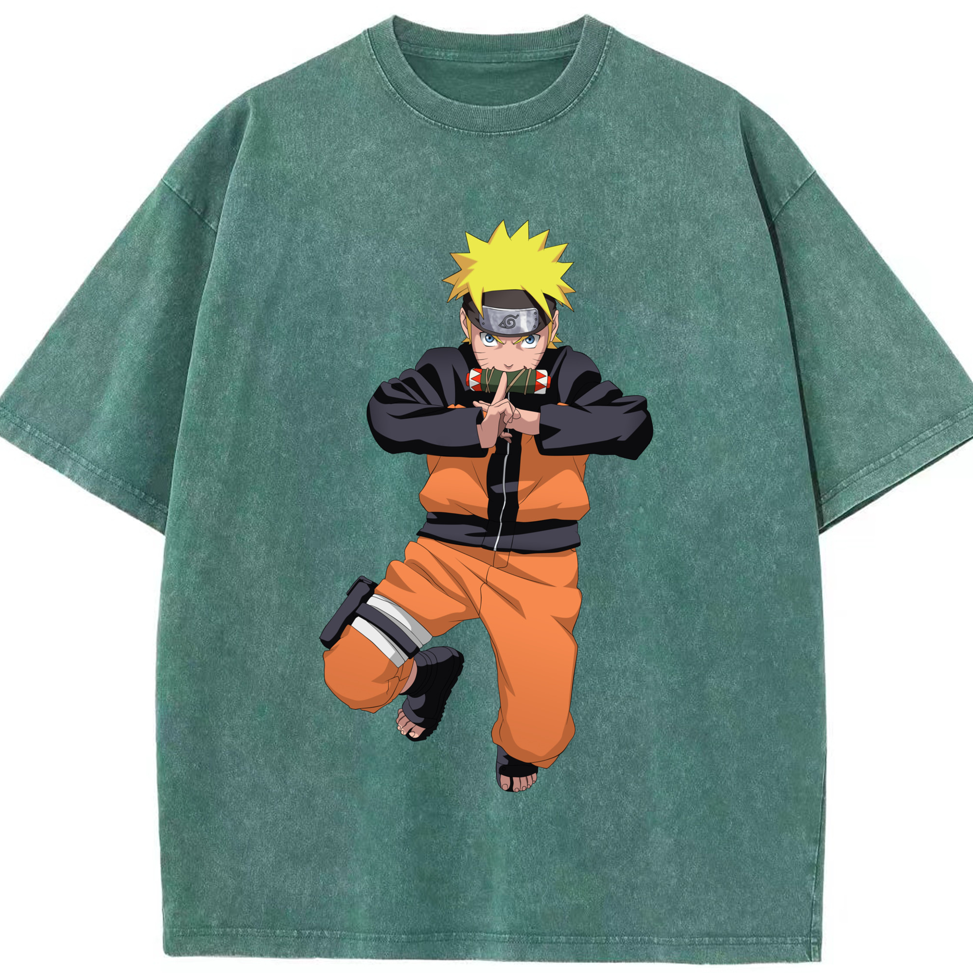 （画像用） NARUTO -ナルト- うずまき ナルト Uzumaki Naruto 綿100% ヴィンテージ風 半袖Tシャツ（フロントプリント）